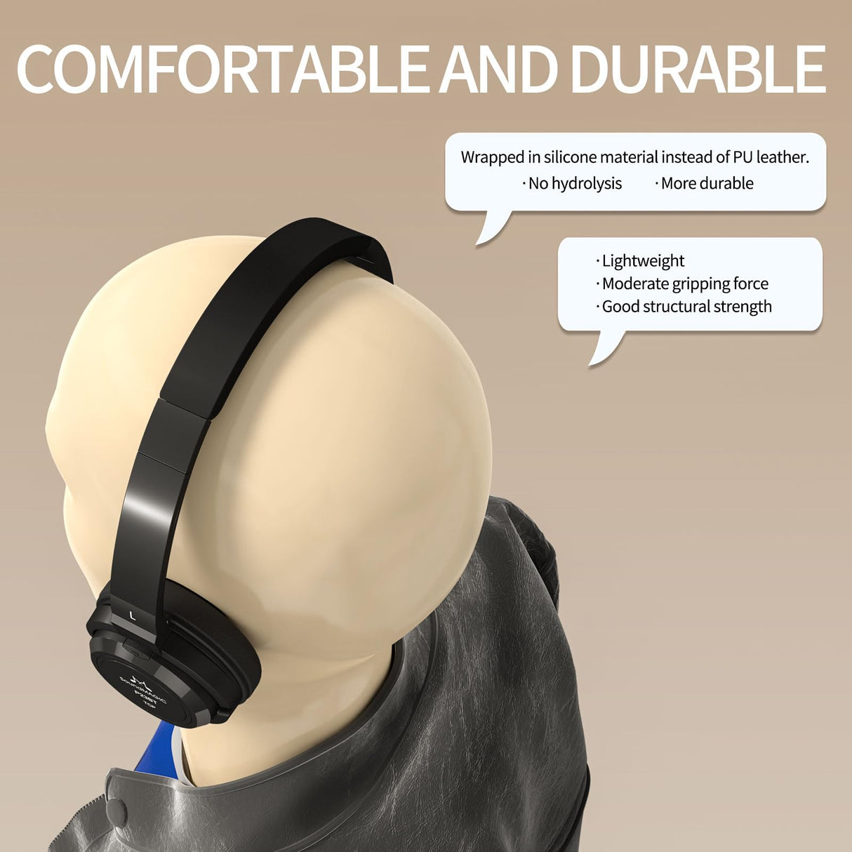 SoundMAGIC P23BT Auriculares Bluetooth con cancelación de ruido CVC, sonido HiFi, conexión de señal estable, tiempo de reproducción prolongado, cable extraíble, para juegos, color negro