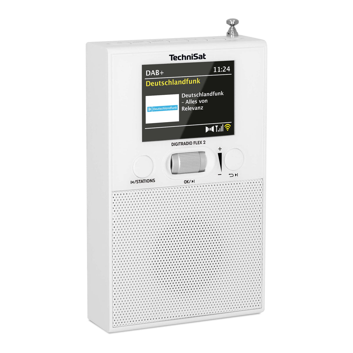 TechniSat DIGITRADIO Flex 2 - Radio Dab con Enchufe (Dab+, Radio FM, Entrada de Audio, transmisión de Audio Bluetooth, Radio Despertador, Memoria de Favoritos), Color Blanco