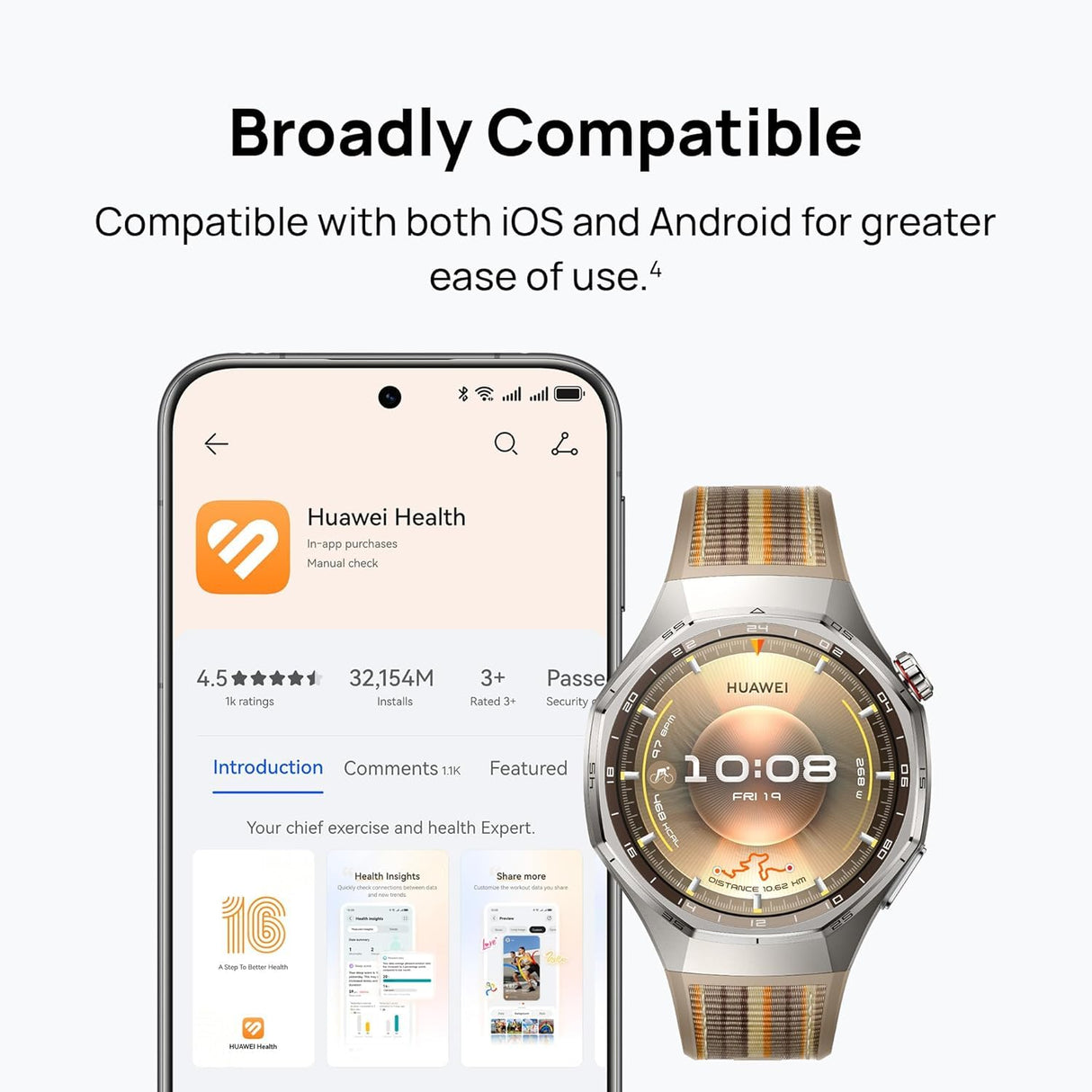 Huawei Reloj Inteligente Watch GT 6 Pro GPS de 46 mm, Pantalla táctil AMOLED de 1.47 Pulgadas, hasta 21 días de duración de la batería, Ciclismo de Nivel Profesional, más de 100 Modos Deportivos, iOS