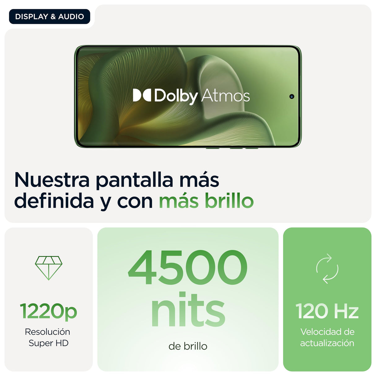 Motorola Edge 60 16GB (8GB+8GB RAM Boost)/512GB Shamrock, Pantalla Super HD de 6,67”con Cuatro Bordes curvos, Cámara Sony LYTIA™ 700C de 50MP, Moto ai, Durabilidad Militar, Batería 5200 mAh