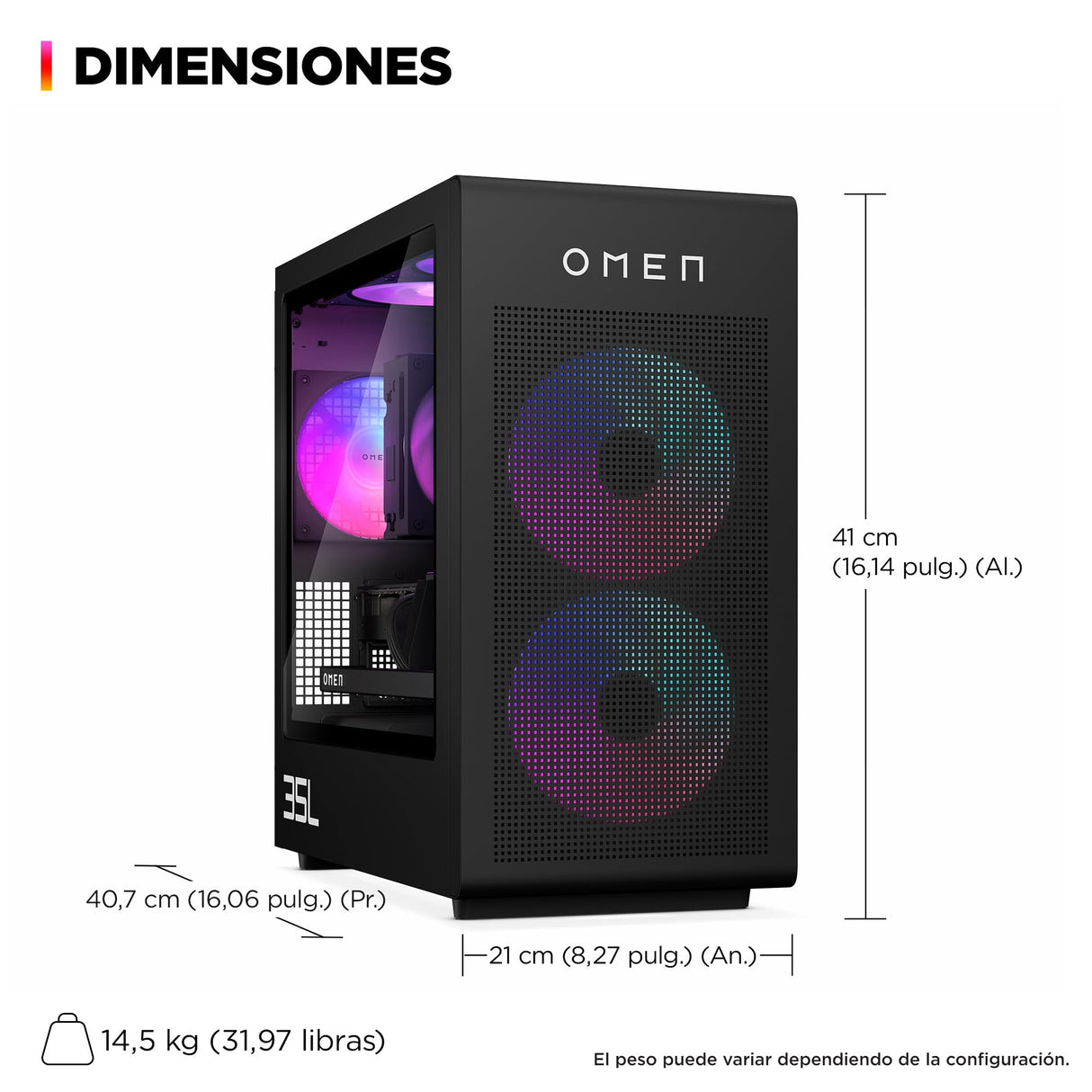 HP Ordenador sobremesa Gaming OMEN (Procesador Intel Core i7-14700F, 32GB RAM, 1 TB SSD, NVIDIA GeForce RTX 4070 Super, Windows 11)