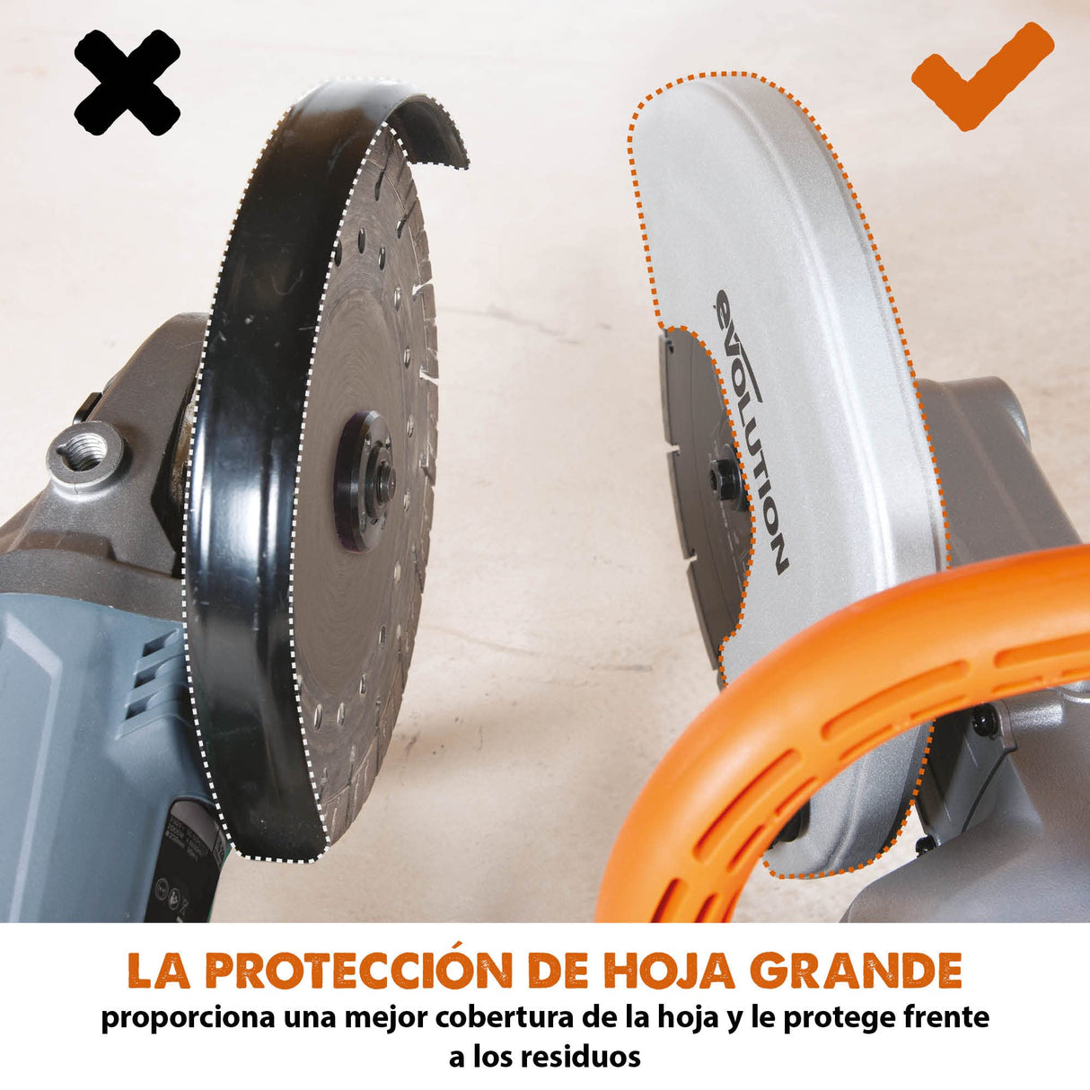 Evolution Sierra para hormigón de 230 mm R230DCT de Evolution: motor de 2000 W, sin gasolina, corte de 90 mm, incl. hoja de diamante para mampostería