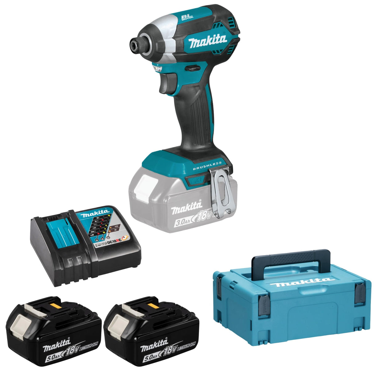 Makita DLX2418TJ Kit batería 18V DHP486 • DTD153 • 3xBL1850B • DC18RC • MAKPAC