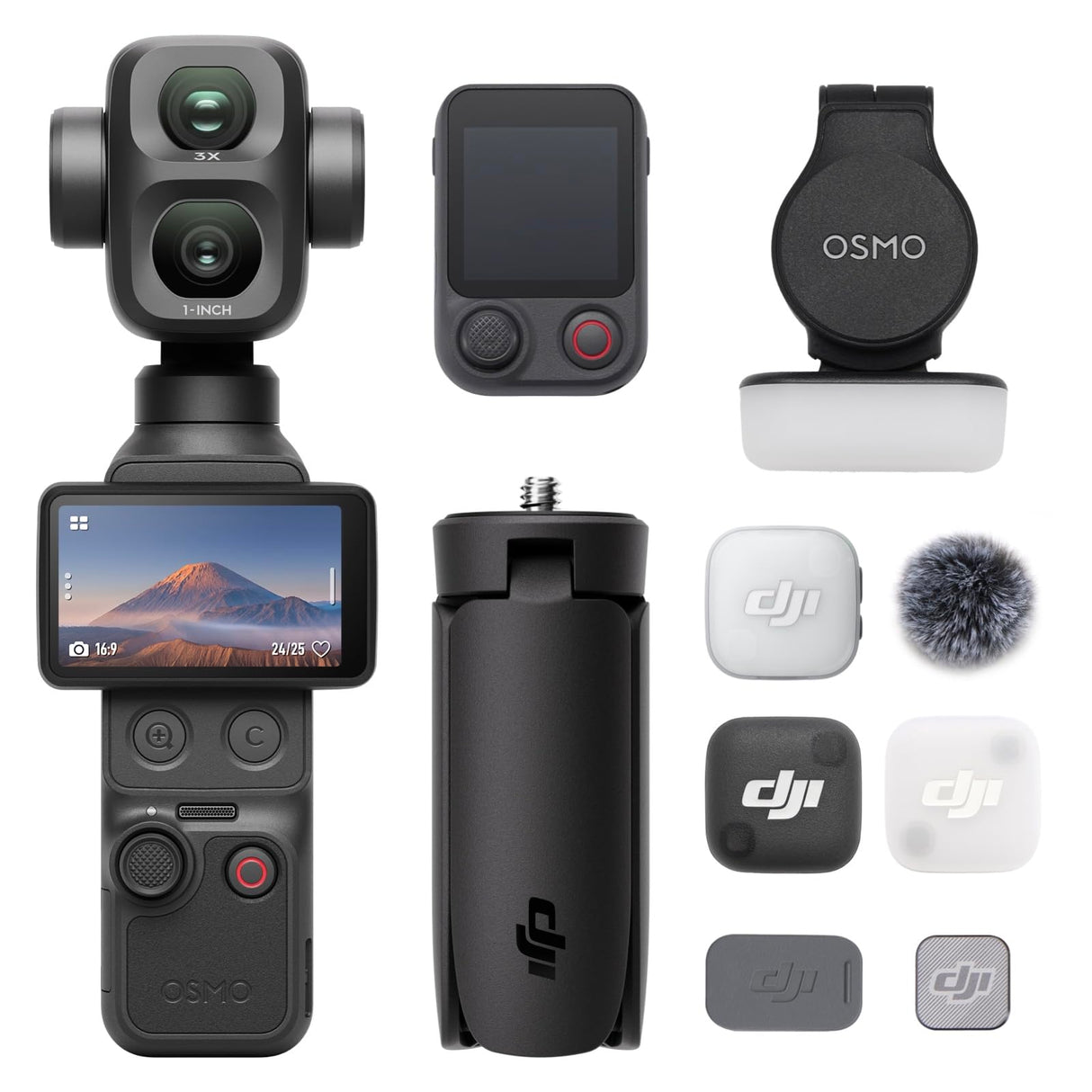 DJI Pack para Vlogs Osmo Pocket 4P, cámara Dos Objetivos, Tomas de Cine 4K