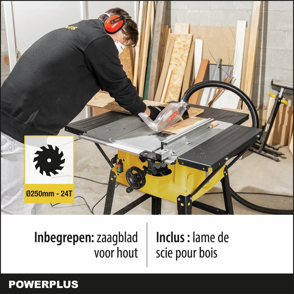 Kreator PowerPlus POWX07595-Sierra de mesa (2000 W, 250 mm), Multicolor