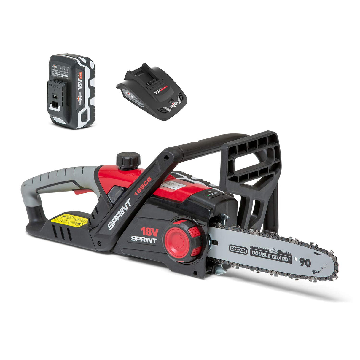 Sprint 18SCSK 18V Lithium-Ion 25cm Kit Motosierra sin cuerda, Powered by Briggs & Stratton, 600W Motor, 5.0Ah batería y cargador incluído, 1688109