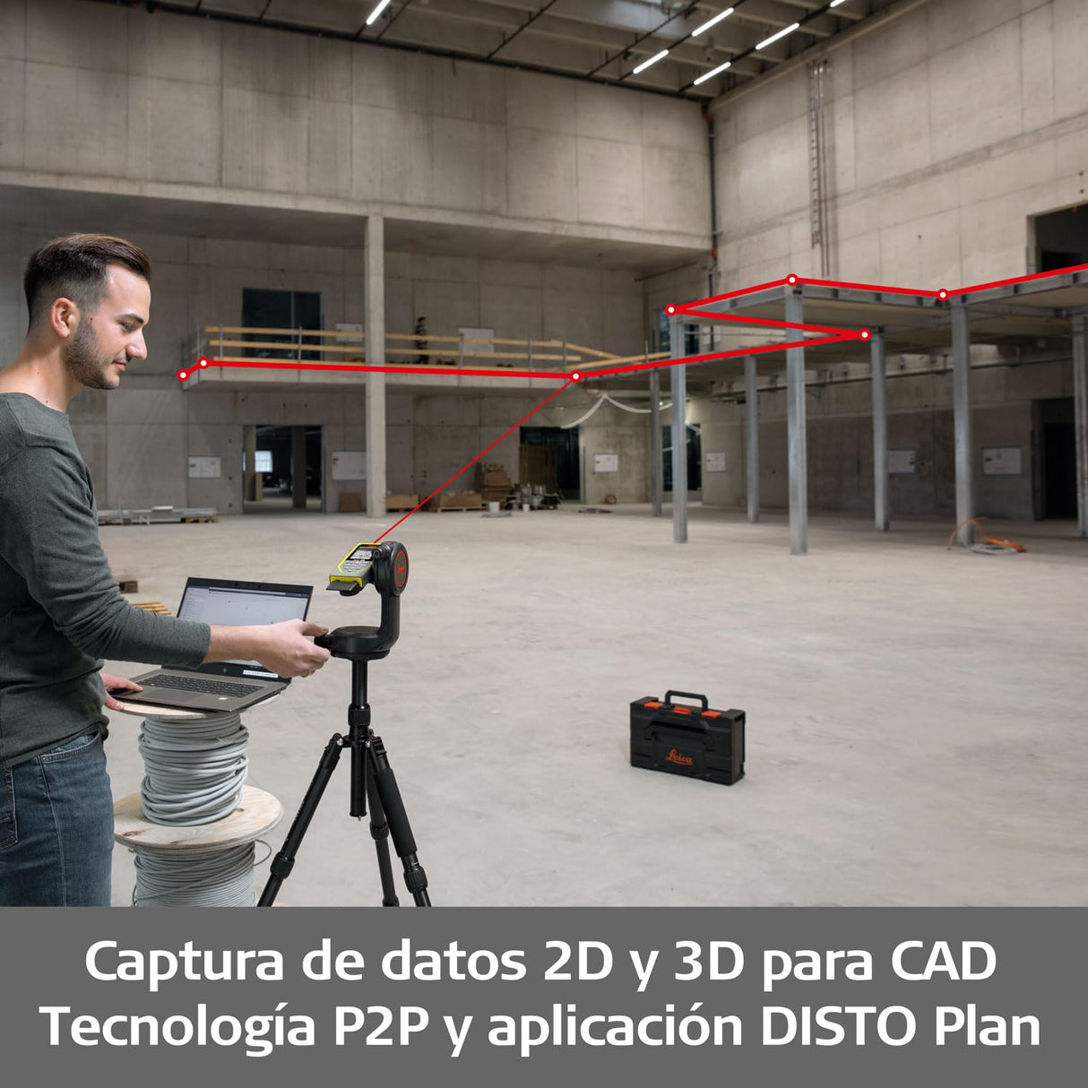 Leica DISTO X6-P2P Paquete: Set de medidor láser de Distancia de última generación con Adaptador Leica DST 360-X, trípode Tri 120 y tablilla de puntería GZM 3 en Estuche (Uso en Interior y Exterior)
