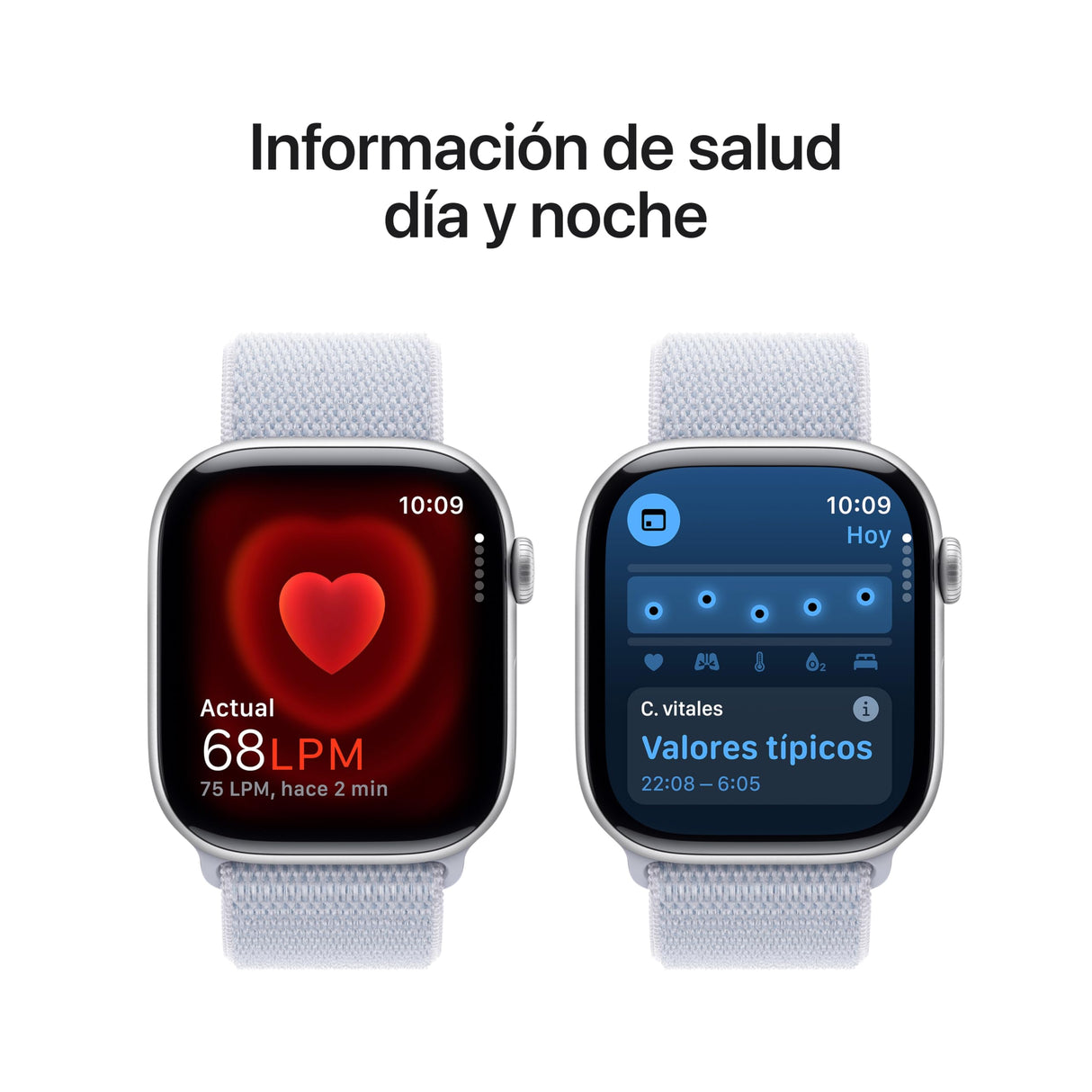 Apple Watch Series 10 GPS + Cellular Smartwatch con Caja de Aluminio Plata de 46 mm y Correa Loop Deportiva Azul Nube - Talla única. Monitor de entreno, App ECG y Neutro en Carbono