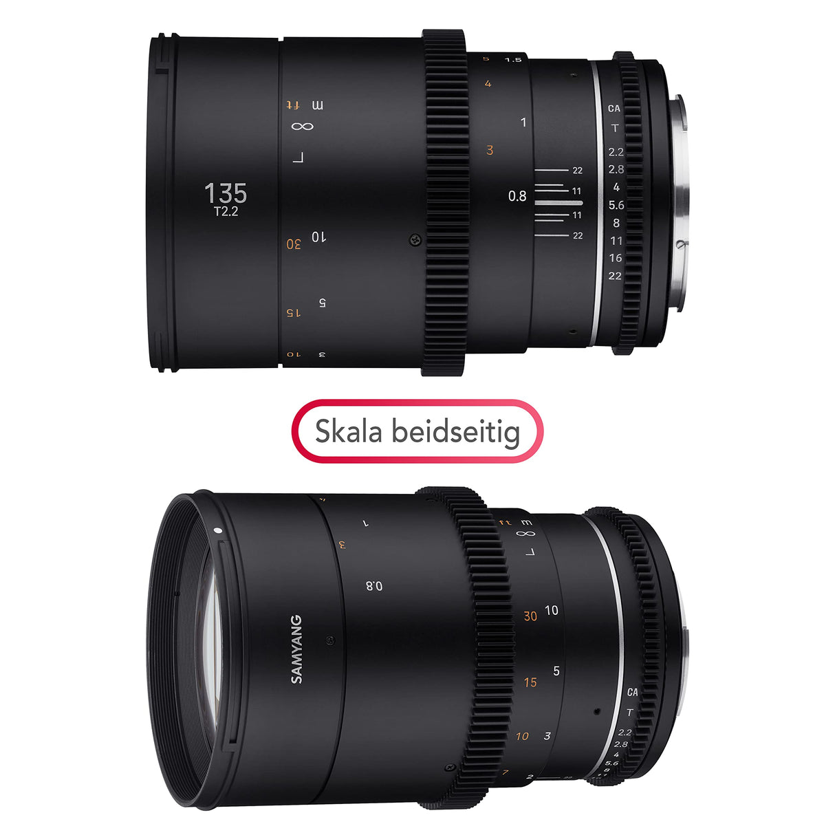 Samyang MF 135 mm T2,2 VDSLR MK2 MFT – Teleobjetivo de Video Cine Distancia Focal Fija para Micro Cuatro Tercios, Enfoque Manual para Panasonic DC-GH5s DC-GH5 II BGH1 Olympus OM-D E-M1 Mark III