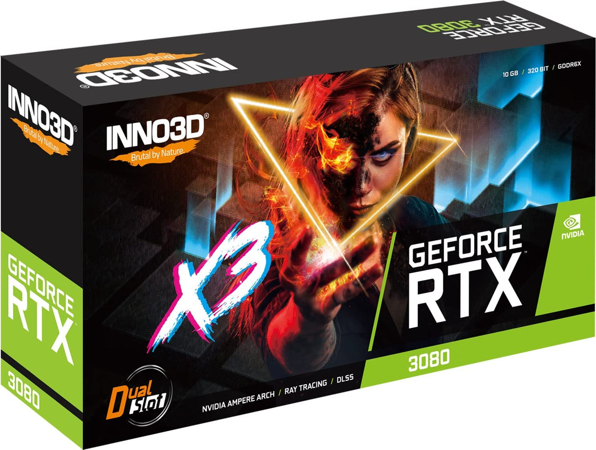 Inno3D GeForce RTX 3080 X3 LHR - Tarjeta gráfica de 10 GB GDDR6X, HDMI, 3 DP, N30803-106X-1810VA44H