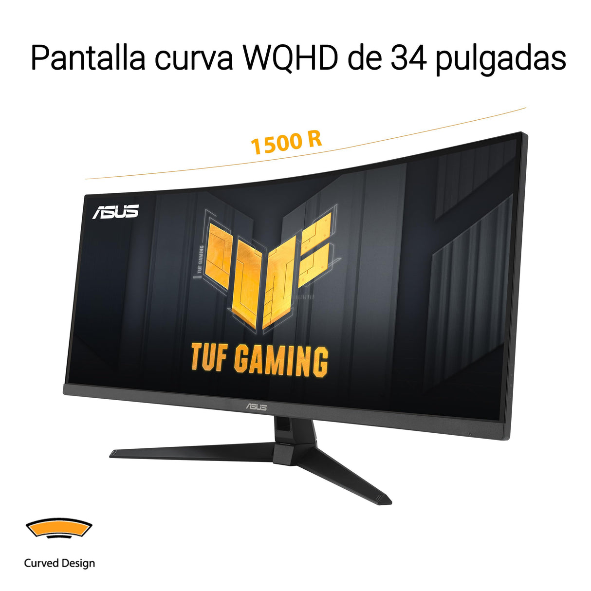 ASUS TUF Gaming VG34VQ3B - Monitor Gaming de 34 Pulgadas WQHD (3440x1440), Curvo, 180 Hz, ELMB Sync, FreeSync Premium, 1 ms MPRT, 90% DCI-P3, DisplayWidget Center