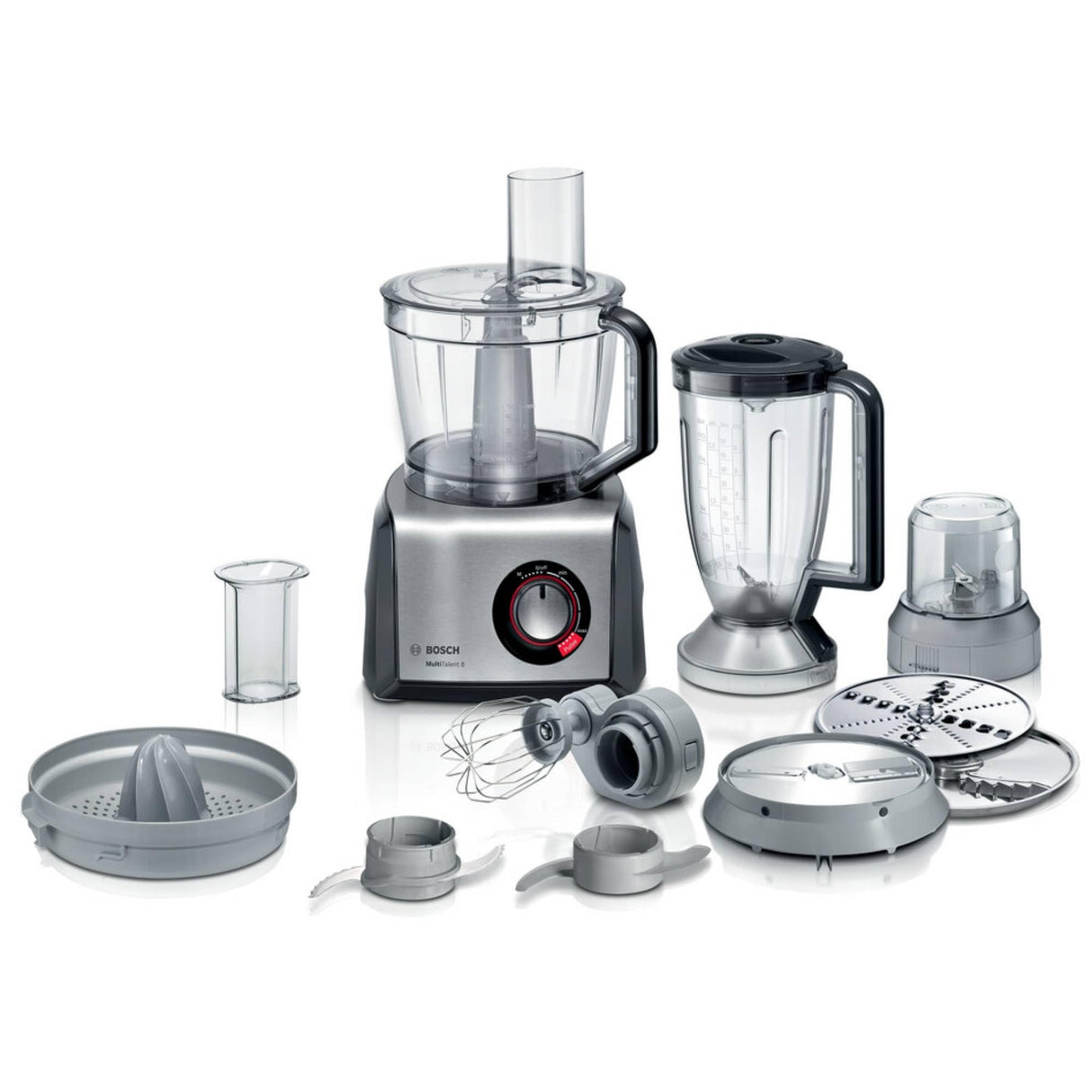 Bosch - Procesador de alimentos, MultiTalent 8, 1250 W, Negro, Acero inoxidable, MC812M844