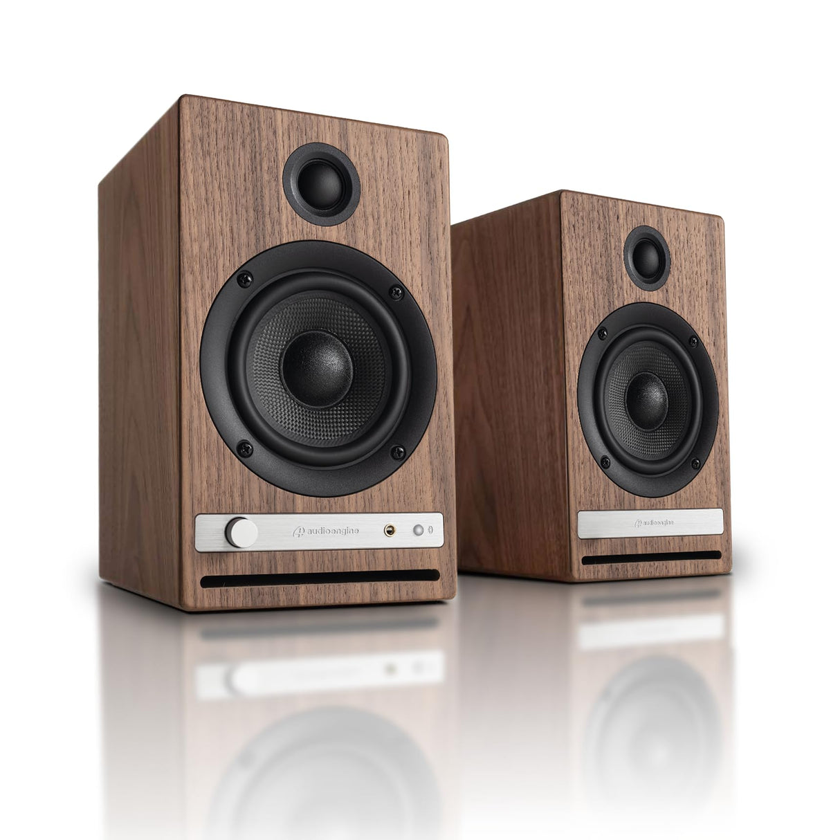 Audioengine HD4 Haut-Parleur Sans Fil Bluetooth | Haut-parleurs pour PC de Bureau, Enceinte Musicale pour la Maison aptX HD Bluetooth, d'Enceintes Stéréo de Bibliothèque Amplificateur Intégré (Noyer)