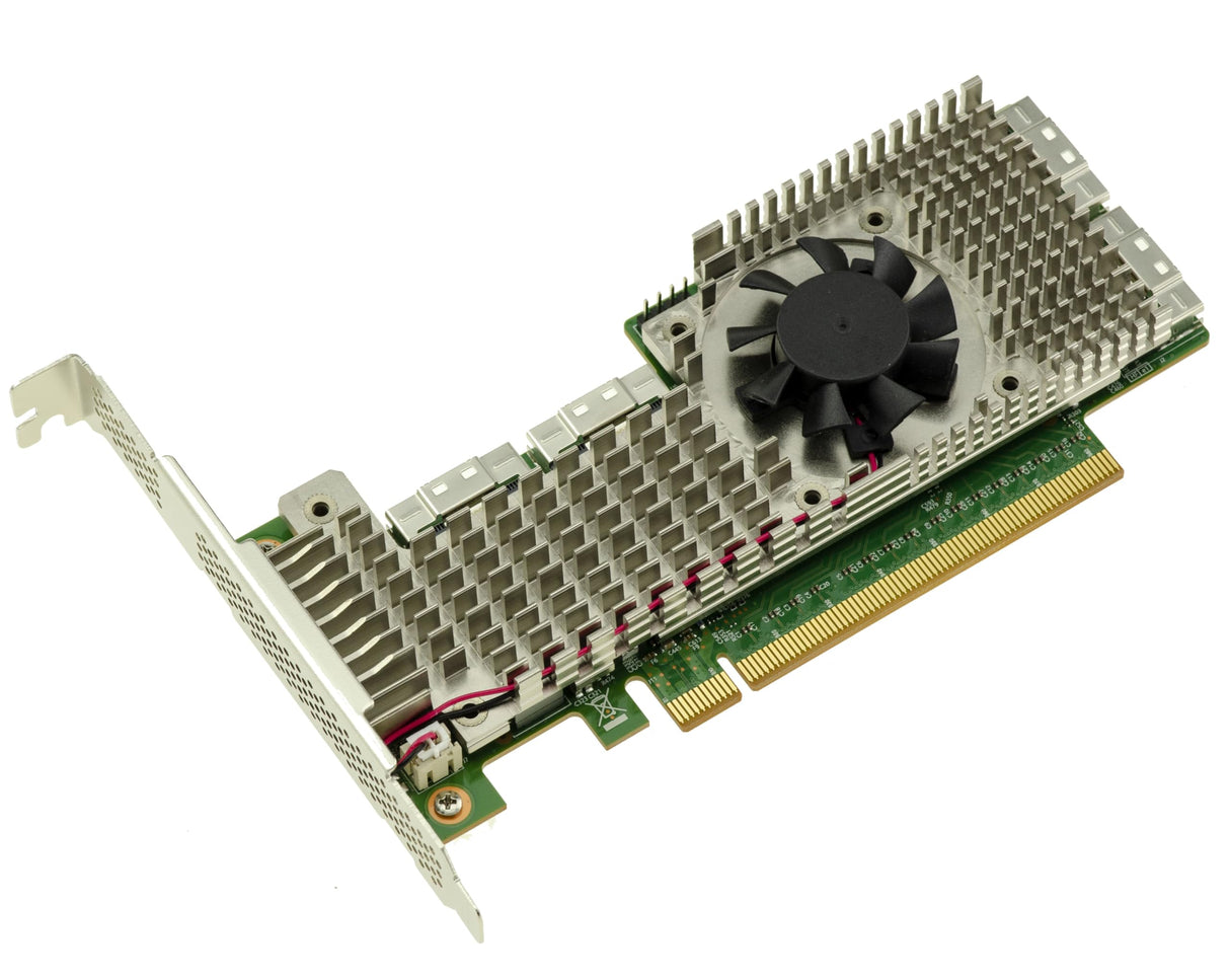 KALEA-INFORMATIQUE Tarjeta controladora Switch PCIe 4.0 con 4 Puertos SFF-8654 8i para controlar hasta 8 SSD NVMe M2 M3 U2 U3 o Placas PCIe añadidas, chipset Broadcom PEX88048.