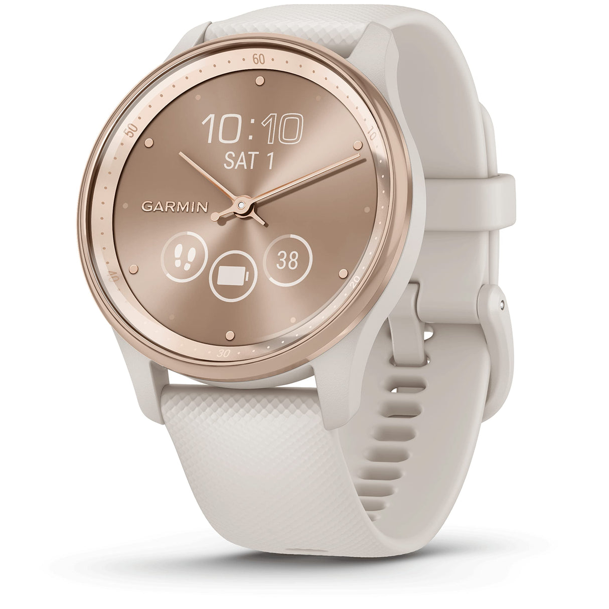 Garmin Vivomove Trend, Elegante Smartwatch Híbrido de 40 mm con Sofisticado Aspecto Analógico, Bisel de Acero Inoxidable y Funciones Inteligentes, Rose Gold Beige