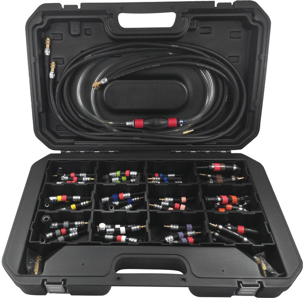 KS Tools 150.1860 Juego de comprobación y limpieza de sistemas de combustible, 43 pzs
