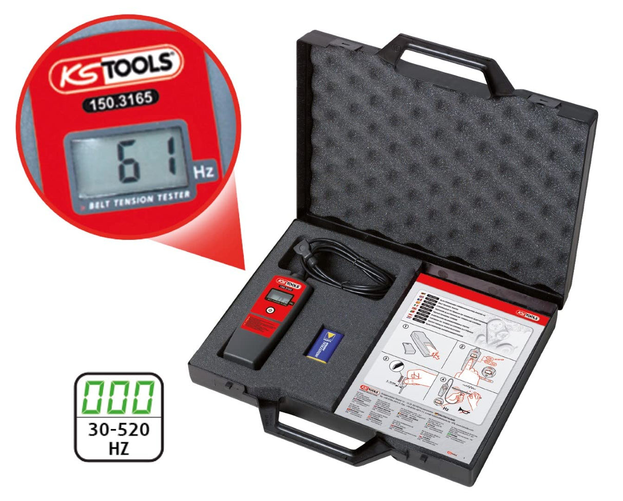 KS Tools 150.3165 Comprobador electrónico de tensión de correas HZ