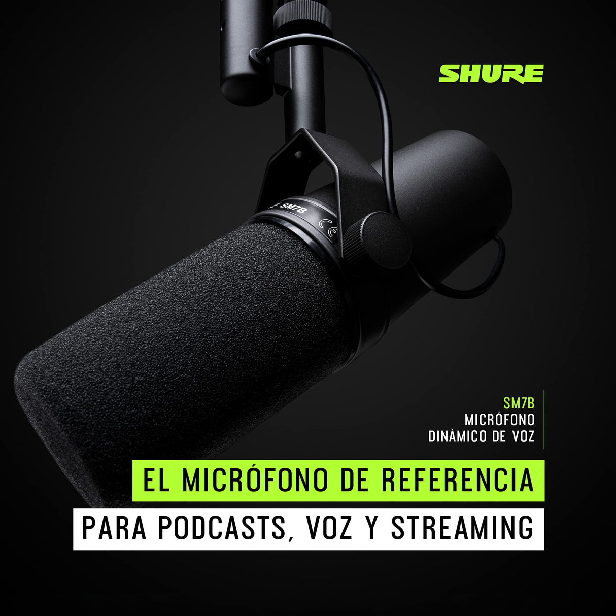 Shure SM7B - Micrófono dinámico cardioide, Proporciona un Sonido cálido para radiodifusión, podcasts y grabación