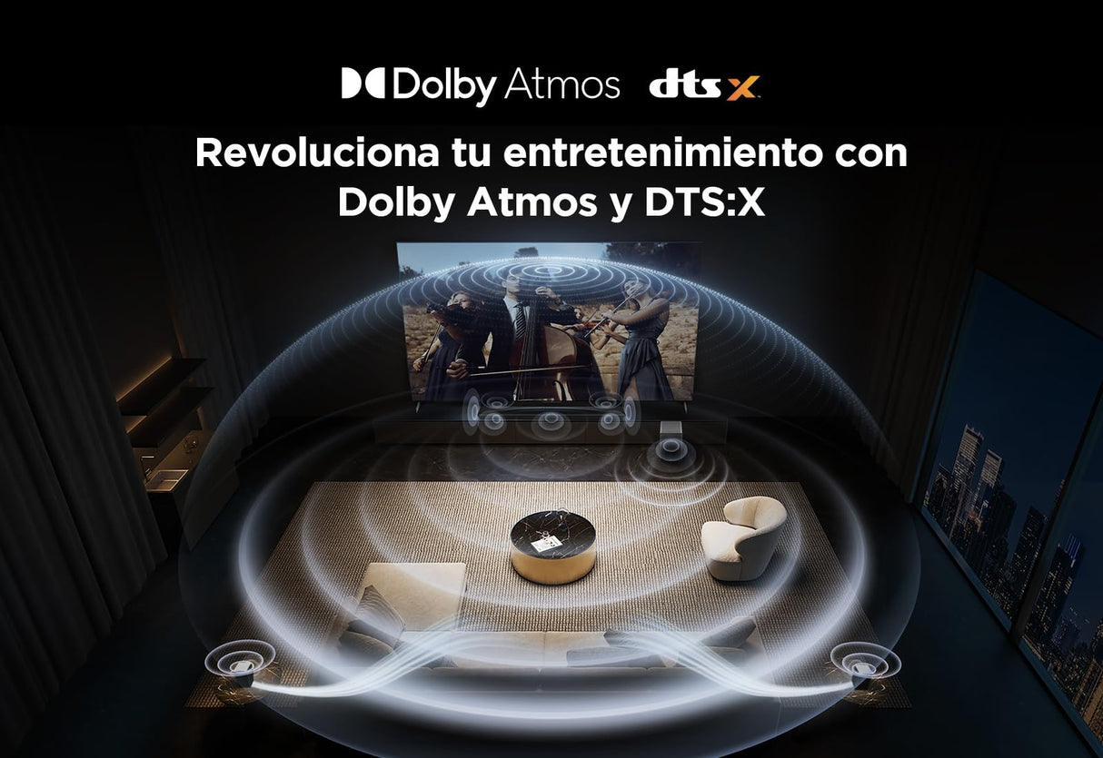 TCL Barra de Sonido icónica de Cine en casa con 7.1.4 Canales Q85H Pro -AI Sonic Adaptation Tutti Choral - Potencia máxima de 860 W