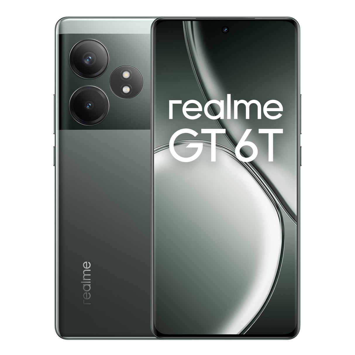 realme GT 6T 5G Teléfono Móvil 12+256 GB, Snapdragon® 7+ de 3.ª generación, Pantalla ultrabrillante de 6000 nits, Cámara Sony de 50 MP con OIS, Gran batería de 5500 mAh, Verde, sin Adaptador