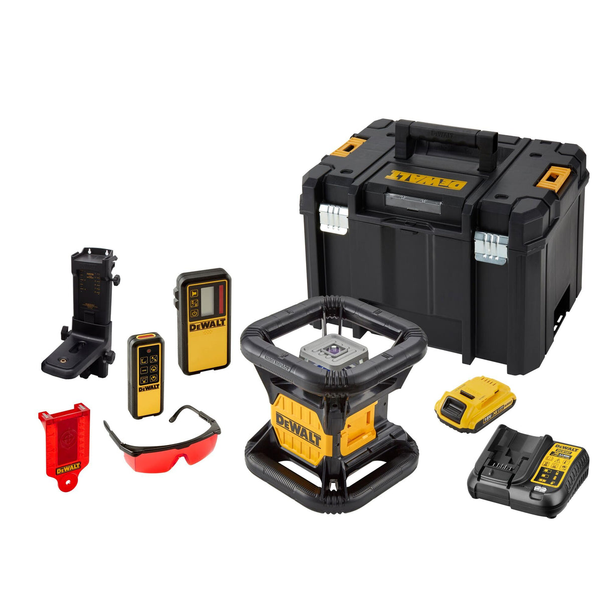 DeWalt DCE079D1R-QW Láser Rotativo con batería 18V 2.0Ah, Incluye Detector