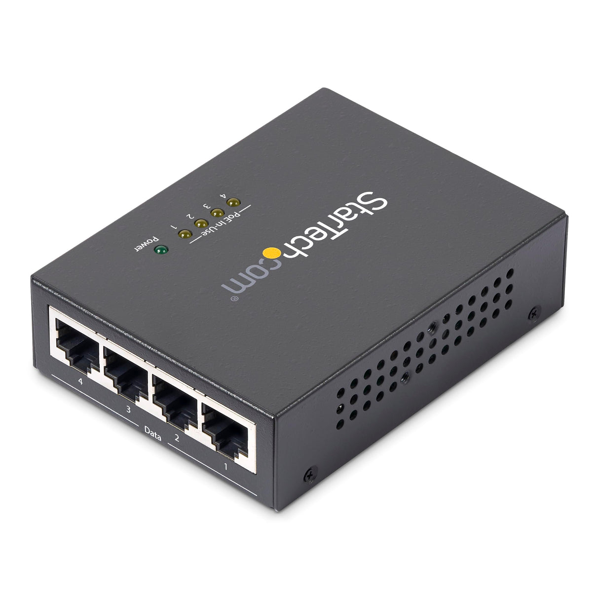StarTech.com Inyector de Alimentación PoE Power over Ethernet Midspan 4 Puertos Gigabit RJ45 de Pared - 30,8W por Puerto - 802.3at af
