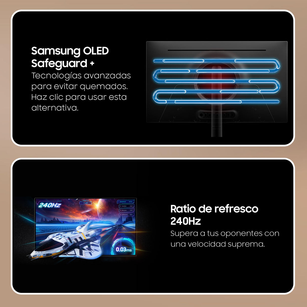SAMSUNG LS32FG816SUXEN, Monitor Gaming Odyssey OLED G8 G81SF de 32" 4K (3840 x 2160, 16:9, 240Hz, 0.03ms(GTG), 4K, FreeSync Premium Pro, Glare Free, VESA DisplayHDR TrueBlack 400, Plateado