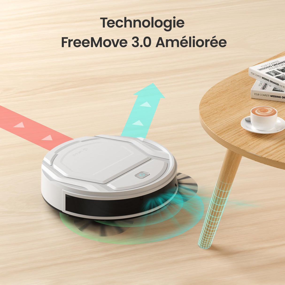 Lefant Robot aspirador con mando a distancia, 2200Pa Robot aspirador Autonomía delgada silenciosa, conectada con WiFi/Alexa/App, programable, ideal para el pelo de animales alfombras pisos duros, M210