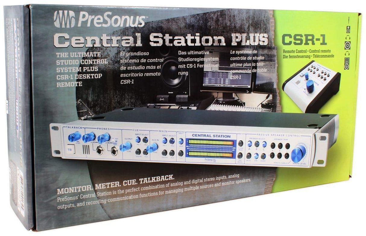 PreSonus Central Station PLUS: Studio Control Center with Remote Control, plata