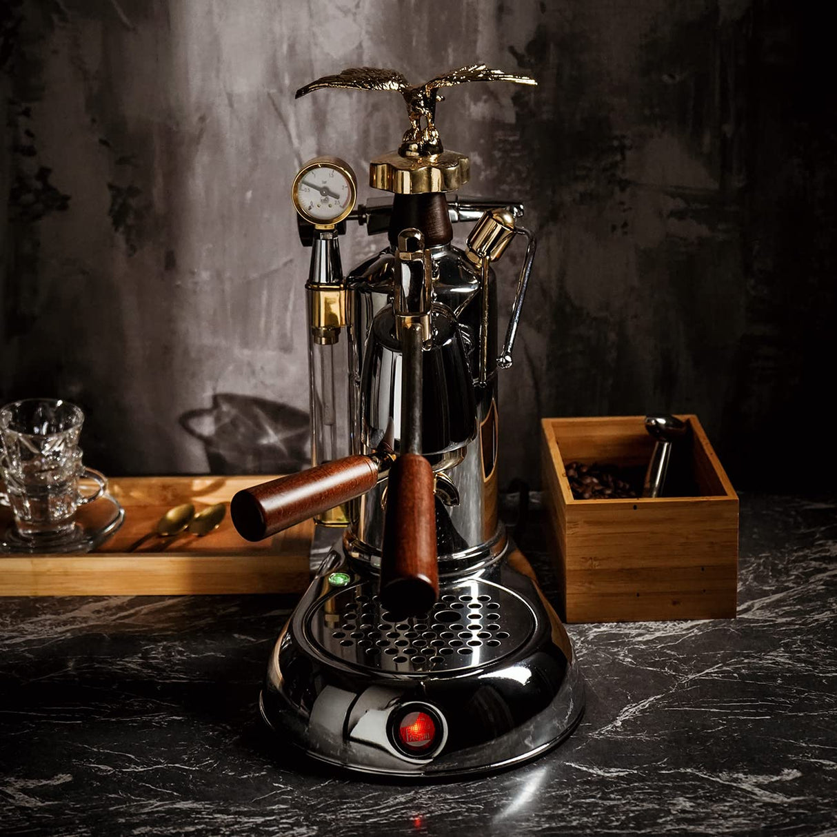 La Pavoni LPLEXP01EU, Maquina de espresso Expo 2015, Chrome/or
