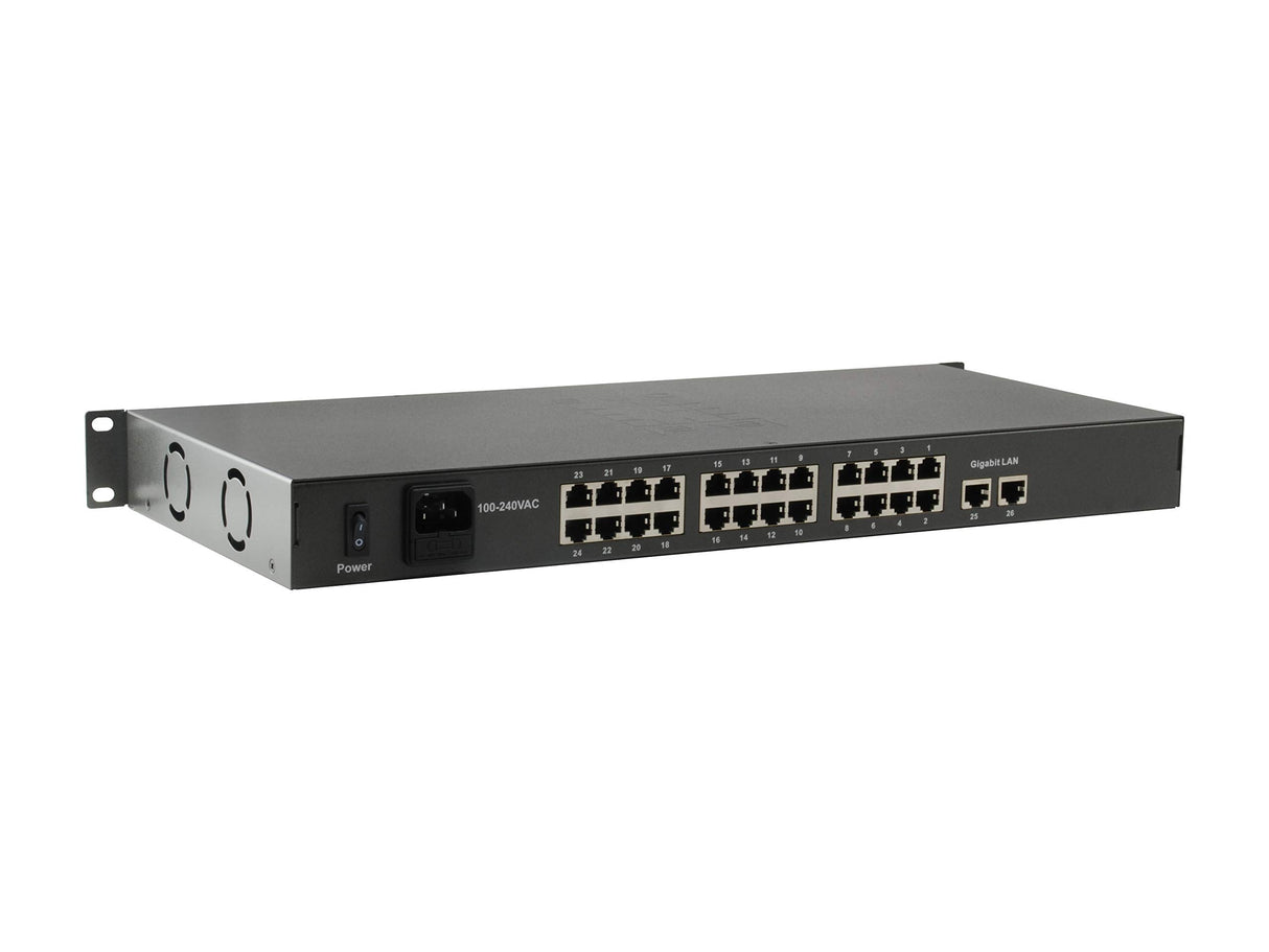 LevelOne Conmutador 24x FE FGP-2601 2xGE 380 W