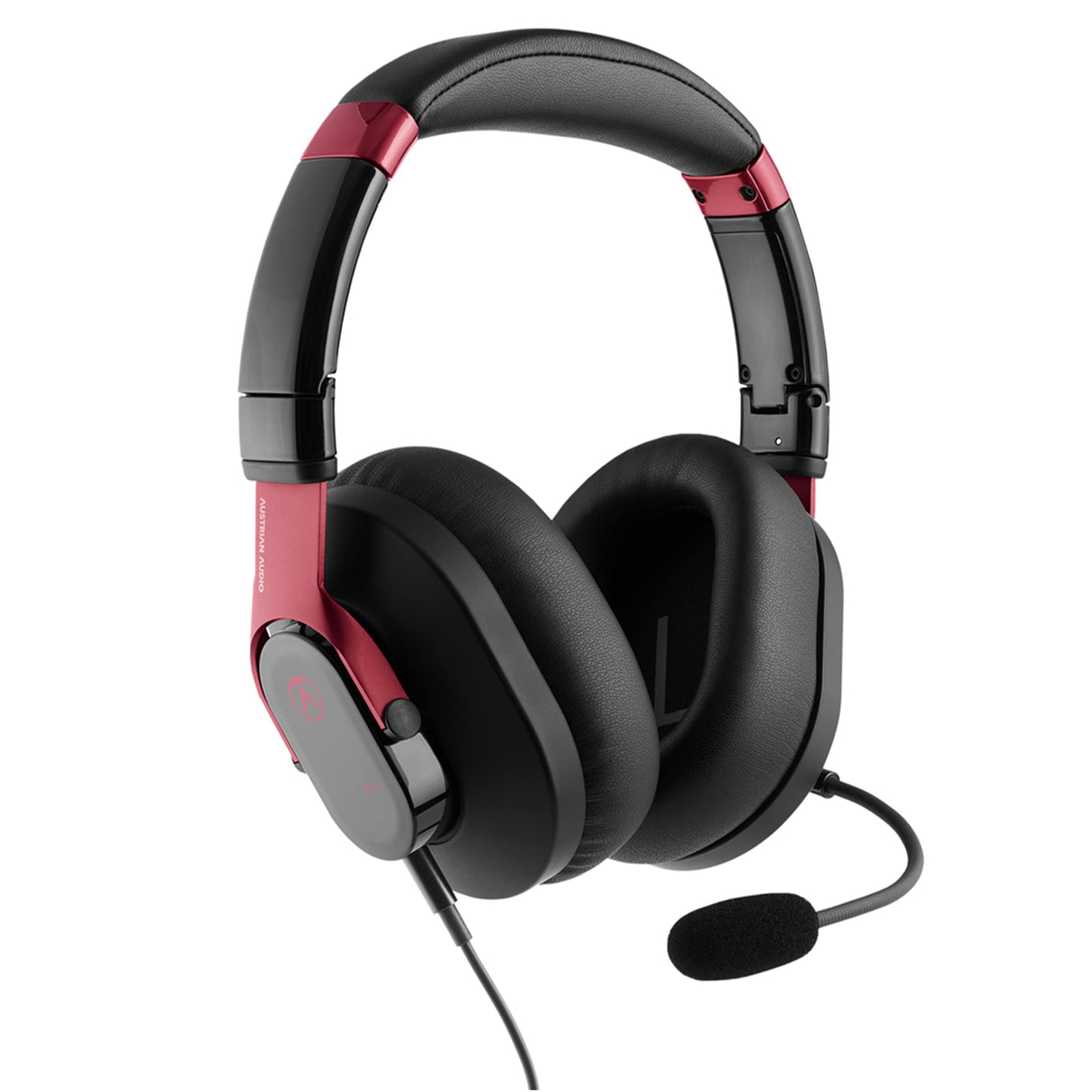 Austrian Audio PG16 Pro Gaming Headset with Microphone (Accesorio Plegable para Juegos, Sonido de Alta resolución, Cable Desmontable de 1,4 m), Negro/Rojo