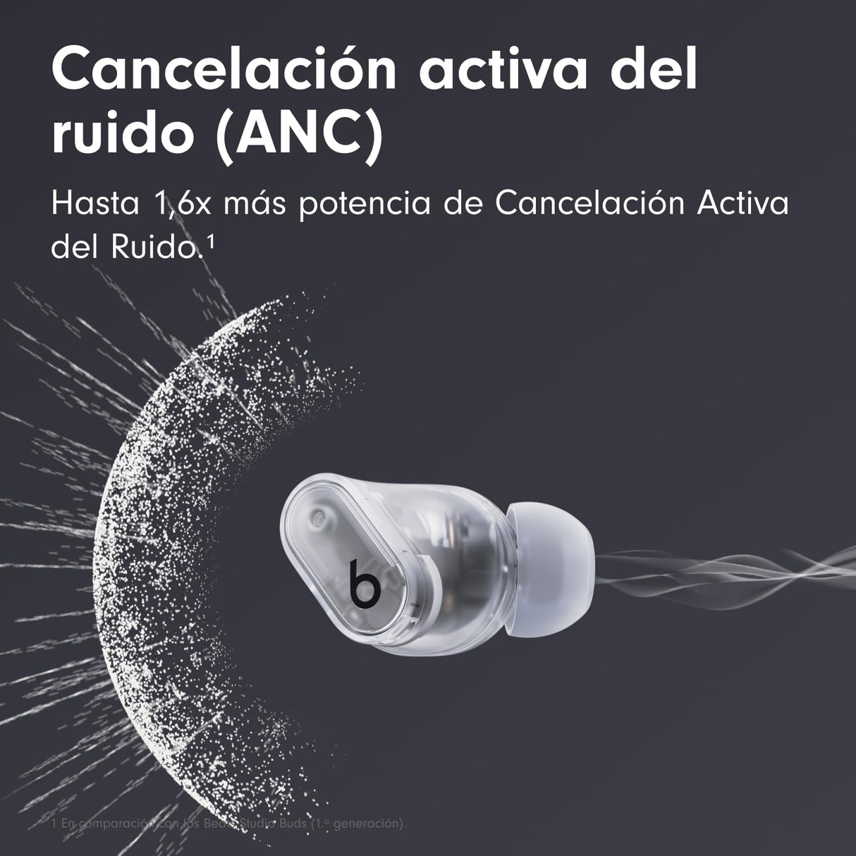 Beats Studio Buds + | Auriculares Totalmente inalámbricos con cancelación de Ruido, Mejor compatibilidad con Apple y Android, micrófono Integrado, Bluetooth, Resistencia al Sudor - Transparente