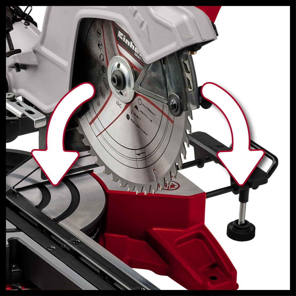 Einhell Sierra de tracción, vaivén e inglete TE-SM 10 L Dual (2100 W, hoja Ø254 mm, ancho de corte 305 mm, profundidad de corte 85 mm, láser de línea de corte, inclinación de cabezal a ambos lados)