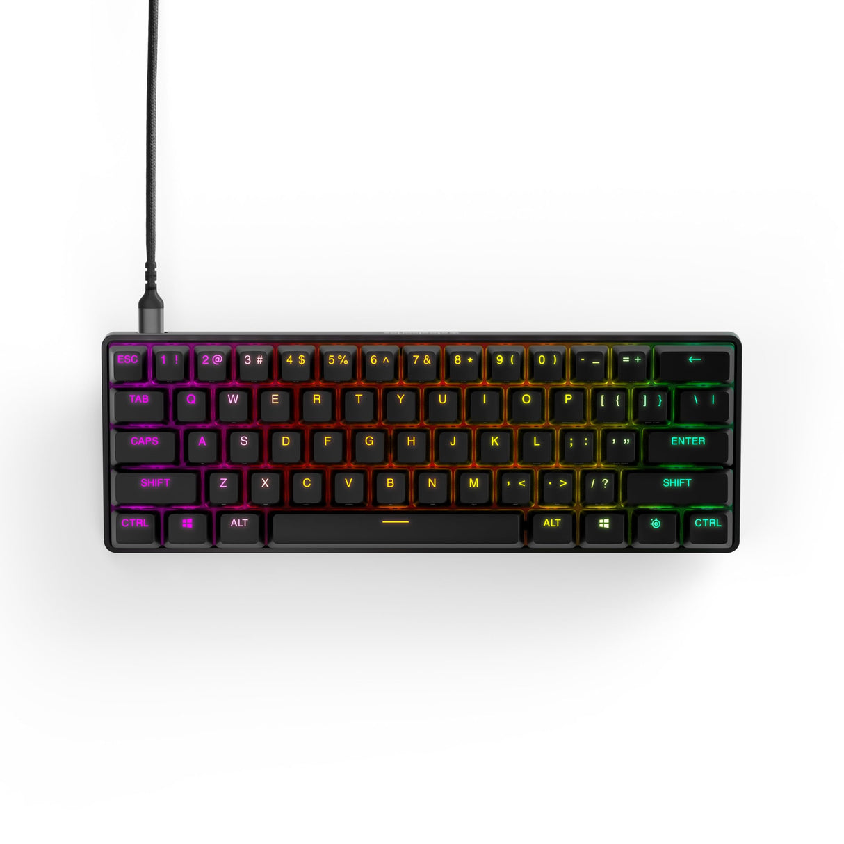 SteelSeries Apex Pro Mini teclado gaming HyperMagnetic – El teclado más rápido del mundo – Accionamiento ajustable – Factor forma compacto 60 % – RGB – Teclas PBT – USB-C – Teclado inglesa (QWERTY)