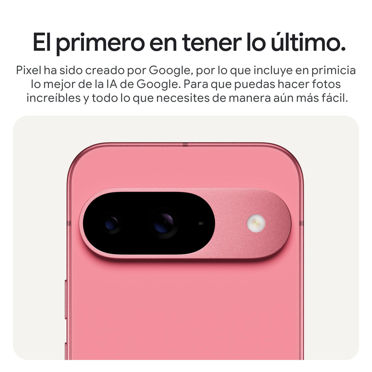 Google Pixel 9 - Smartphone Android Desbloqueado con Gemini, cámara Avanzada, batería con una autonomía de 24 Horas y Pantalla Actua de 6,3" - Rosa peonía, 128GB