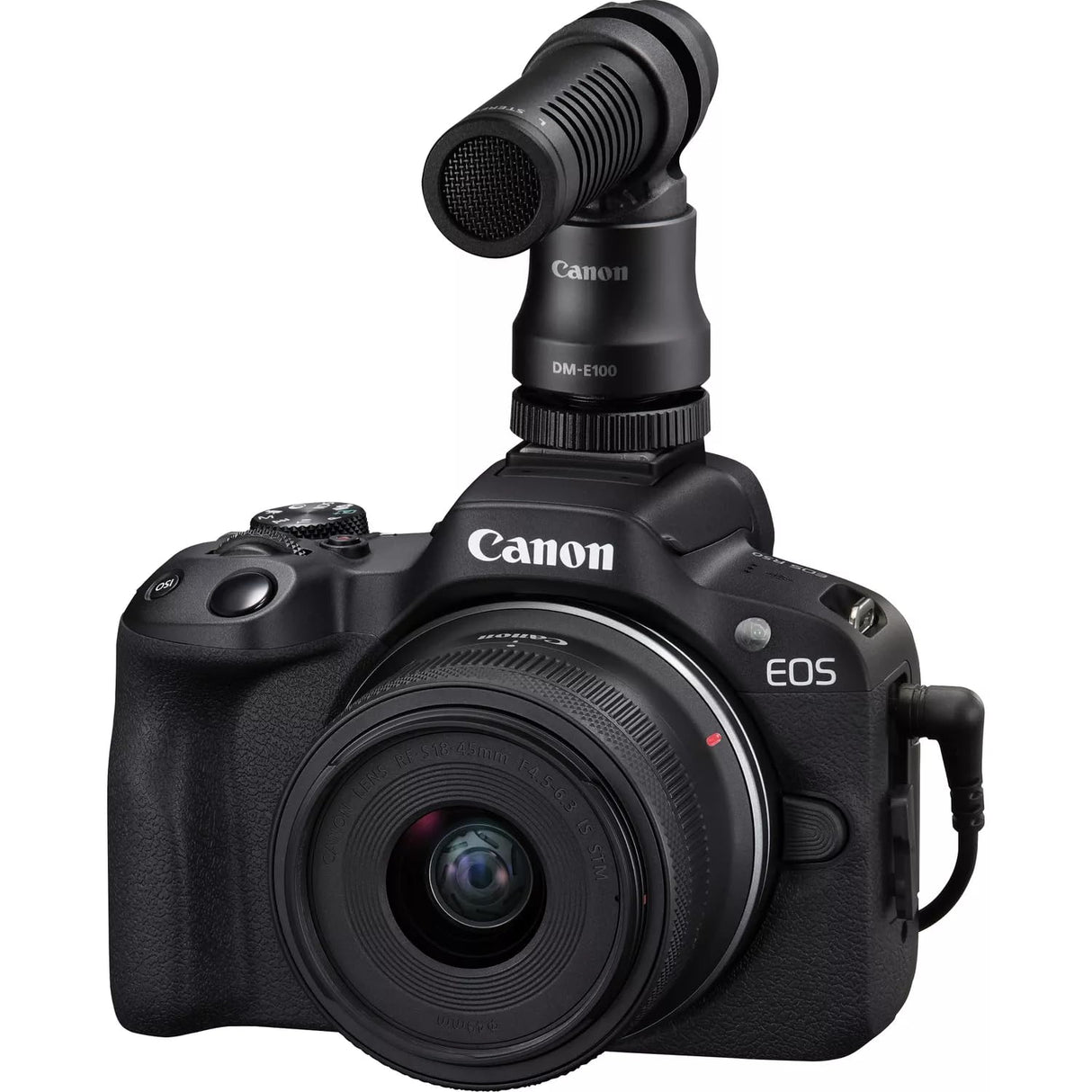 Canon EOS R50 Creator Kit - Cámara Mirrorless + Objetivo RF-S 18-45 mm F4.5-6.3 IS STM + Trípode + Micrófono + Memoria 32GB| APS-C (24,2 MP) -4 EV, Vídeo 4K 30 fps, Dual Pixel CMOS AF II, Negro