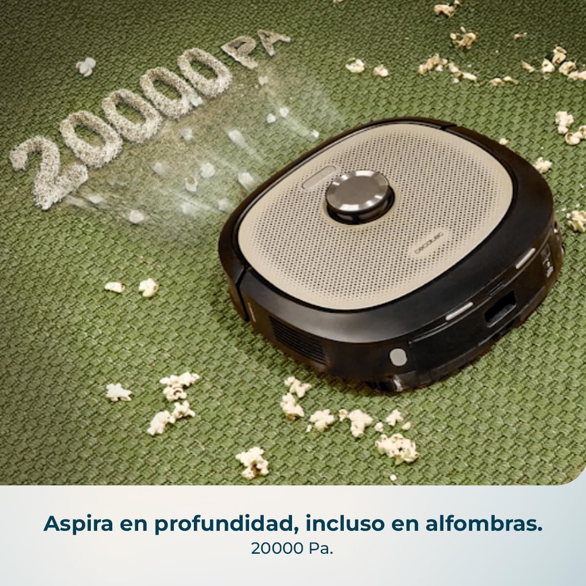 Cecotec Robot Aspirador y Friegasuelos con Estación Autovaciado, IA y Láser Conga Z100 X-Treme. Navegación Láser e Inteligencia Artificial, 20000Pa, Fregado Profesional, Mopa Bimaterial XXL
