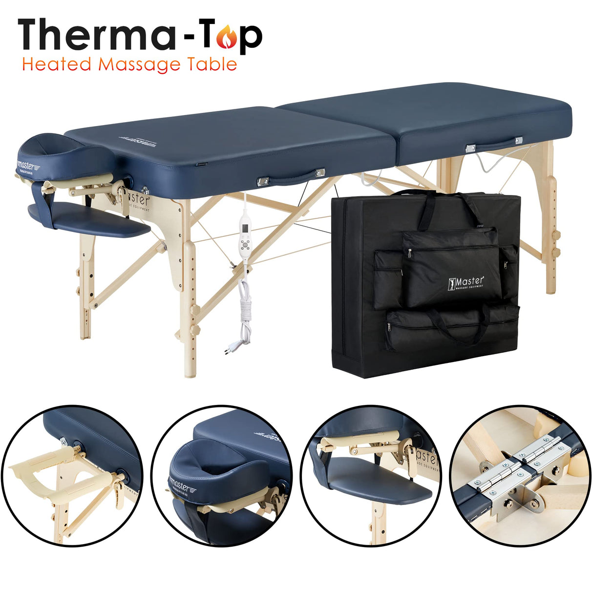 Master Massage Phoenix 10060EU - Cama de Masaje Plegable (71 cm), Color Azul