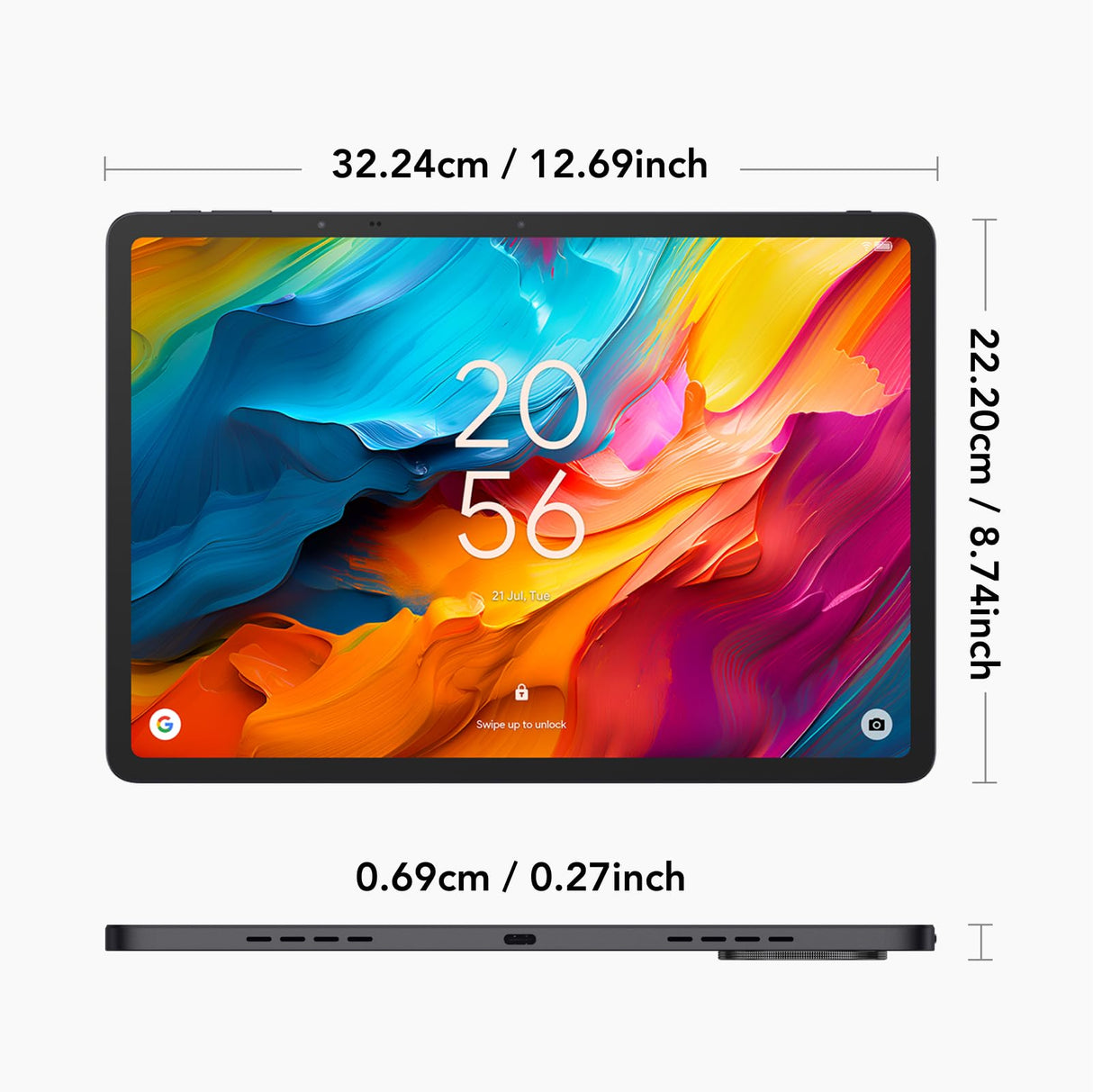 TCL NXTPAPER 14 WiFi - Tablet de 14.25" 2.4K, Octa-Core, 8GB de RAM (+8GB Extensión RAM), Memoria de 256GB, 10000 mAh de Batería, Carga rápida 33W, Android 14, Gris.