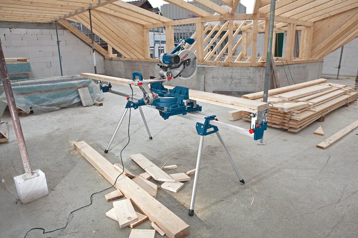 Bosch Professional mesa de trabajo para sierra ingletadora GTA 3800 (1578 mm de longitud, 824 mm de altura, 22,3 kg de peso, incl. soporte para máquinas, llave, soportes para pieza de trabajo)