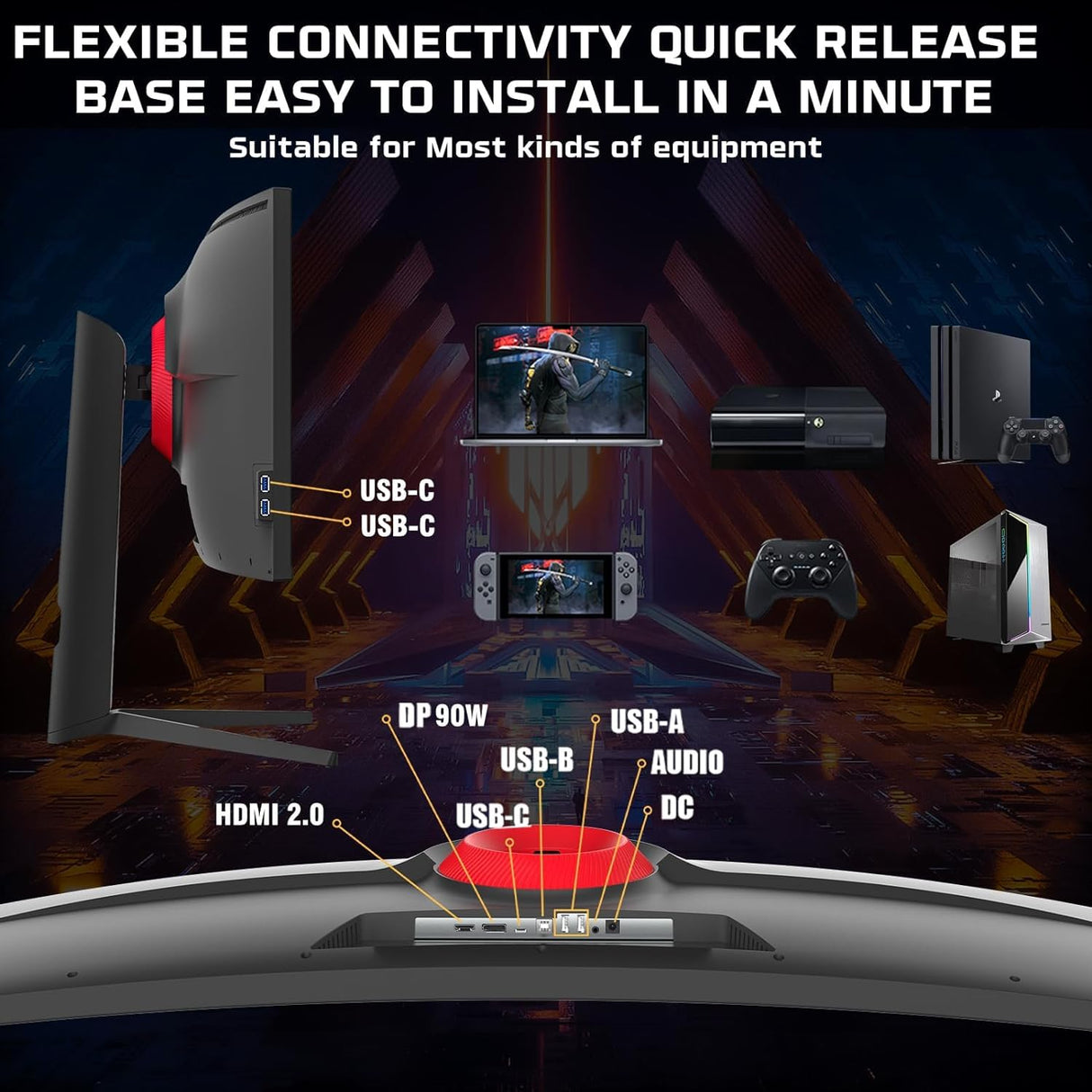 Twisted Minds Monitor para Gaming, Pantalla de 49 Pulgadas Fast IPS - Resolución 5120 x 2880 FHD, frecuencia actualización 75 Hz, relación Aspecto 16:9, Tiempo Respuesta 1 ms - Negro (TM492K75IPS)