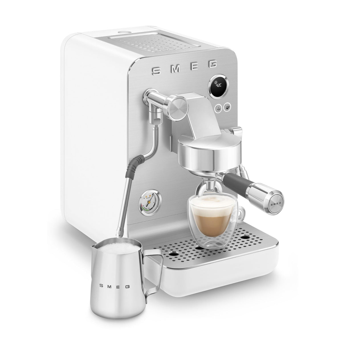 SMEG EMC02WHMEU, Cafetera espresso minipro Collezione, White (matte)