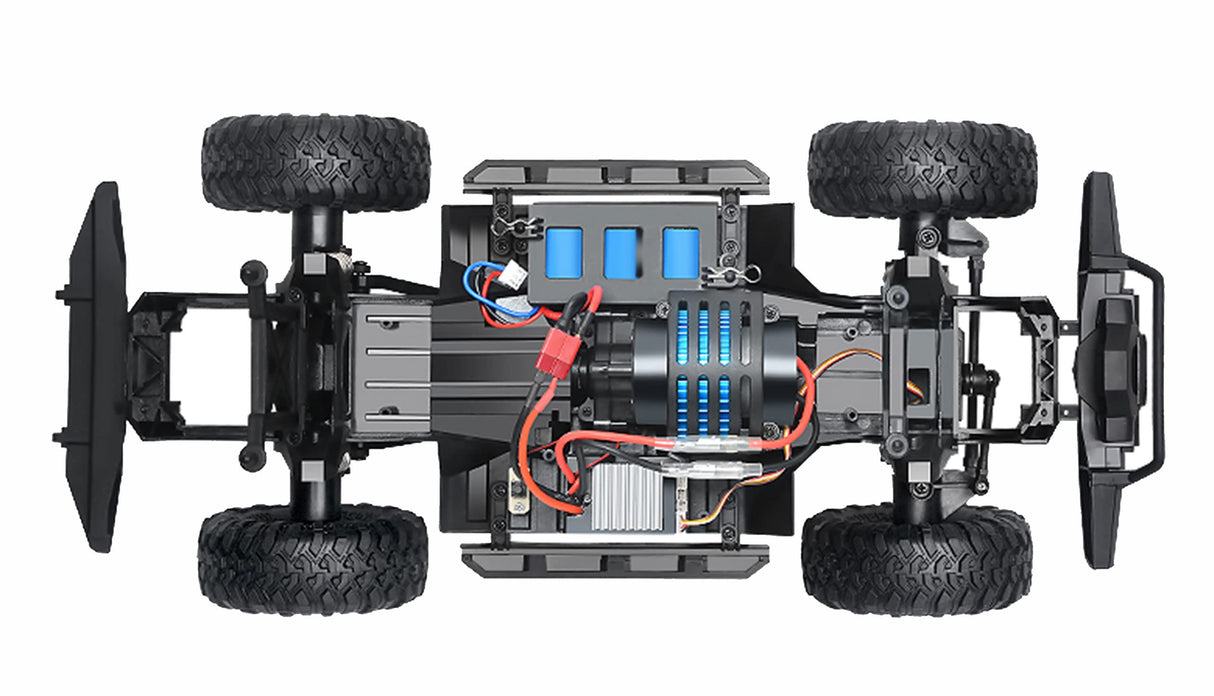 Amewi 22590 Dirt Climbing Fierce Tiger SUV Crawler 4WD 1:10 RTR Negro Incluye Mando a Distancia, batería, Cable de Carga