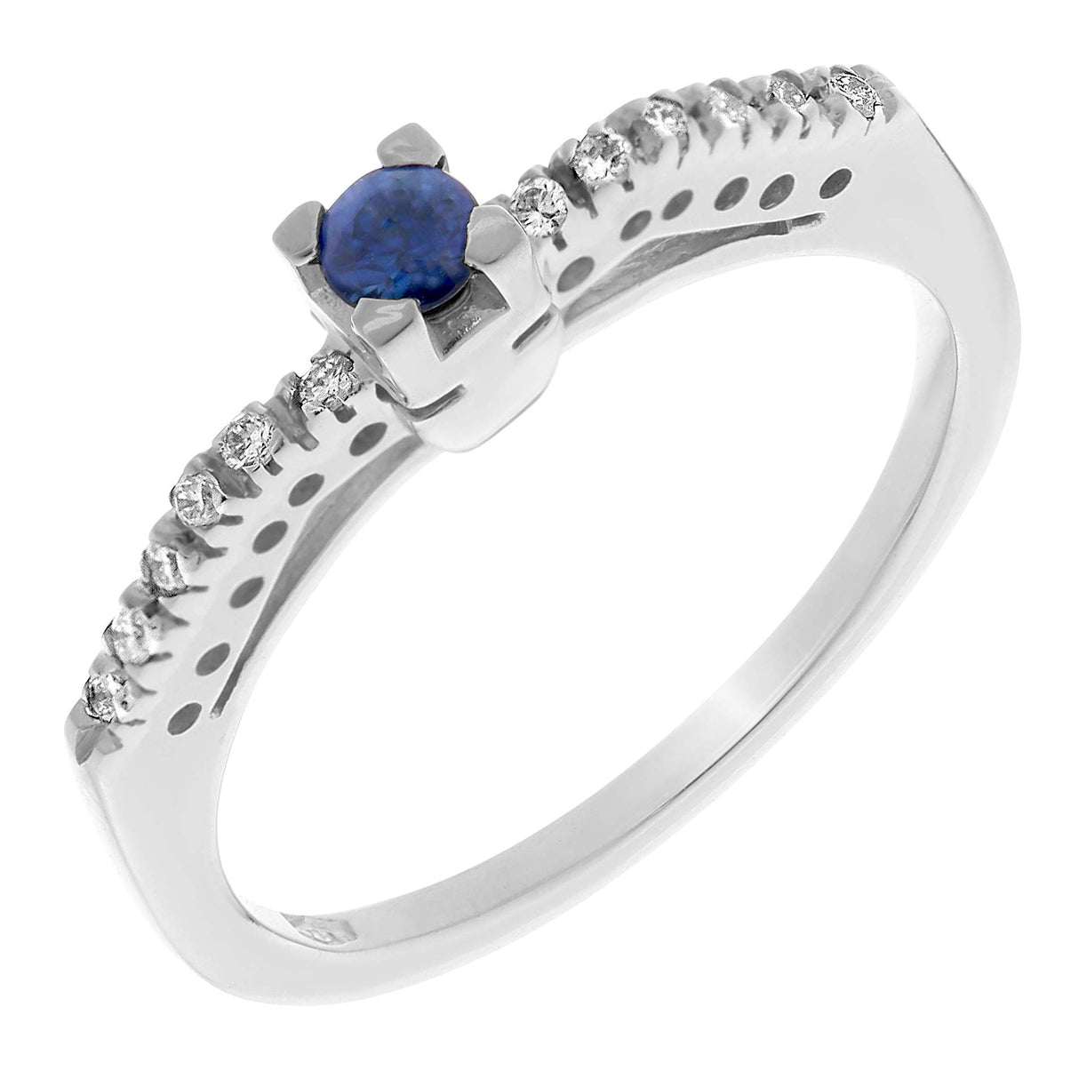 Orphelia Mujer 18 k (750) oro blanco redondo blanco diamante