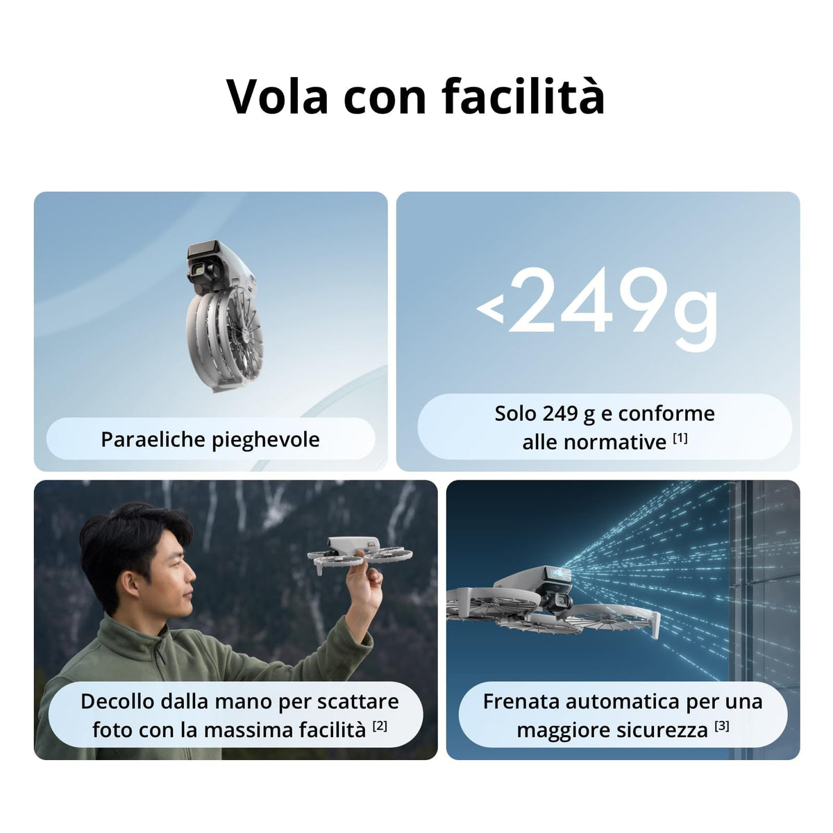 DJI Flip,Drone con cámara 4k adulto, mini drone con cámara, < 249g, drone función sígueme, 13km transmisión de vídeo, arranque manual,retorno automático,31min tiempo de vuelo,con delantal (Vuela Más)
