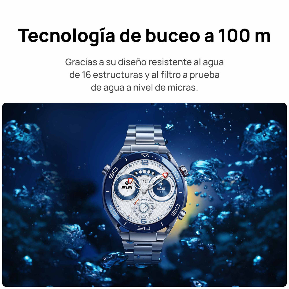 HUAWEI Watch Ultimate Smartwatch, iOS & Android, de Metal líquido, Tecnología de Buceo a 100 m, Duración de la batería de 14 días, Gestión de la Salud Durante Todo el día, Azul