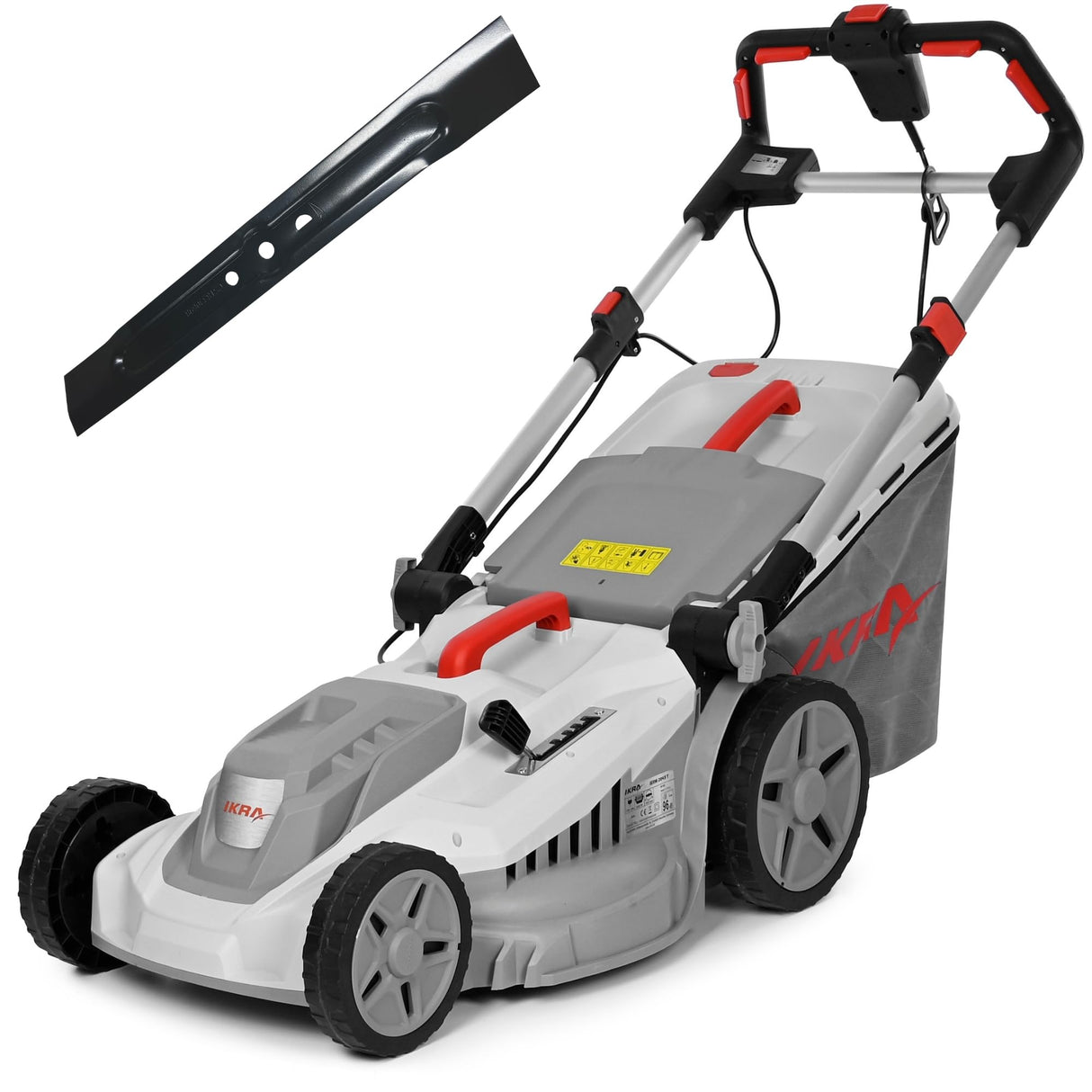 IKRA cortacésped eléctrico IERM 2043 T, 2000W, altura de corte 30-75mm, anchura de corte 43cm, incl. cuchilla de repuesto