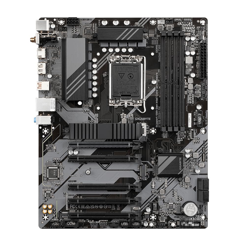 GIGABYTE B760 DS3H AX Placa Base - Compatible con procesadores Intel Core de 14ª generación, VRM digital de 8+2+1 fases, hasta 7600MHz DDR5 (OC), 2x PCIe 4.0 M.2, Wi-Fi 6E, LAN GbE, USB 3.2 Gen 2x2