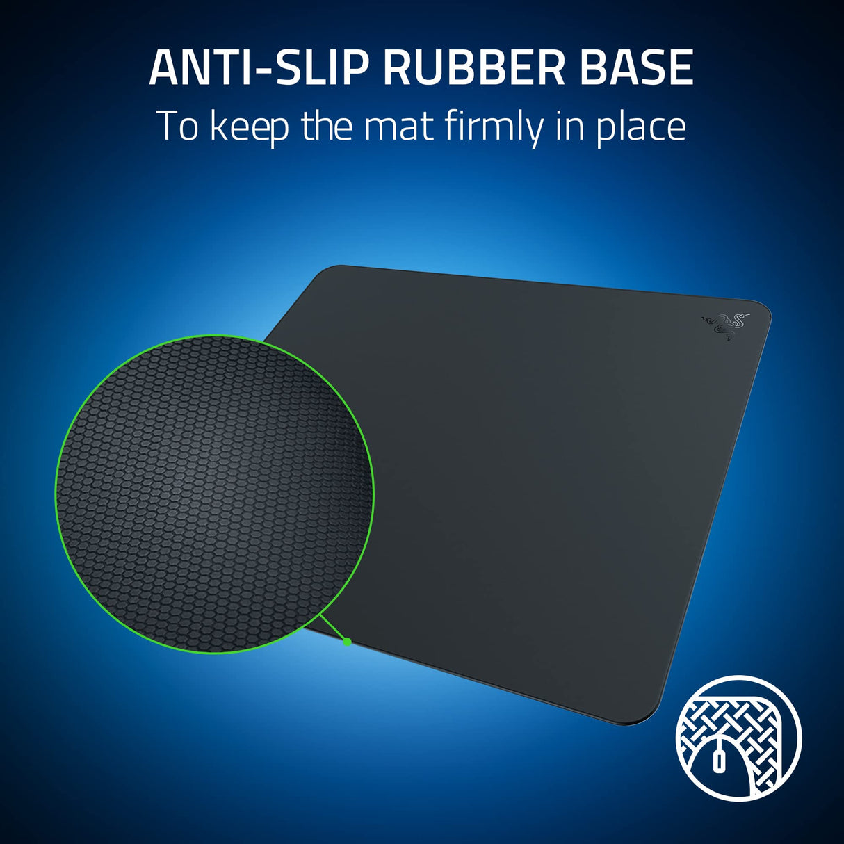 Razer Alfombrilla de ratón Atlas de Cristal Templado para Videojuegos, Superficie Ultra Suave, Resistente a la Suciedad y a los arañazos, Base Antideslizante, Movimientos silenciosos del ratón, Color
